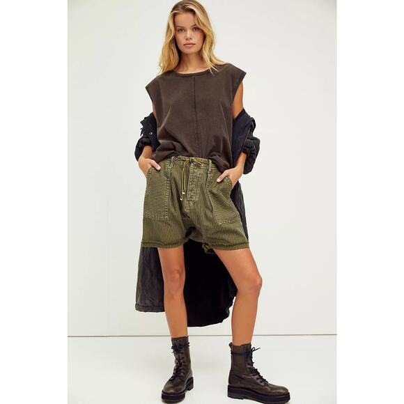 Free People Easy Rider Harem Mid Rise Shorts - M - Picture 3 of 6